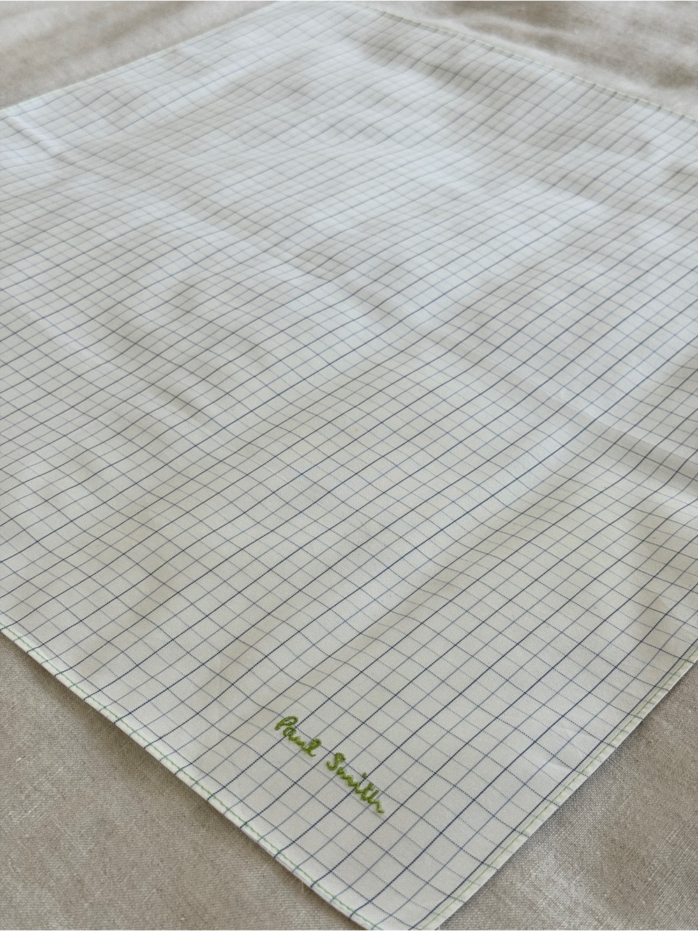 Vintage Paul Smith Micro Grid Check Cotton Handkerchief Bandana Made in Japan